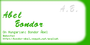 abel bondor business card